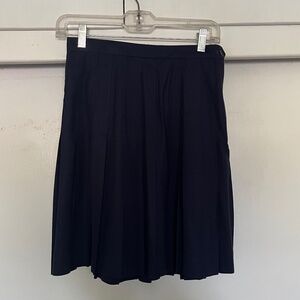 Navy Blue Pleated Above Knee Skirt - 1990s